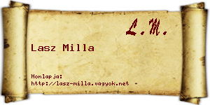 Lasz Milla névjegykártya